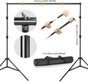 img 2 attached to 📷 Julius Studio 10.1 ft. Wide Adjustable Backdrop Stand with Clamp and Elastic String Holder for Photography Studio, JSAG283