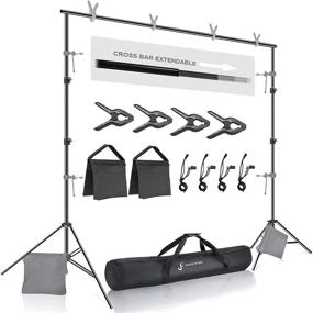 img 4 attached to 📷 Julius Studio 10.1 ft. Wide Adjustable Backdrop Stand with Clamp and Elastic String Holder for Photography Studio, JSAG283