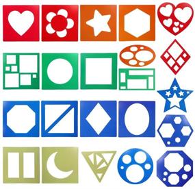 img 4 attached to 🎨 BTSKY 22 PCS Primary Shapes Template Set: Enhance Crafts, Creativity & Learning