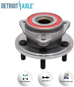 img 2 attached to ⚙️ Detroit Axle - Front Wheel Hub and Bearing Assembly Replacement for Jeep Cherokee TJ Wrangler - 4WD Non-ABS 5 Lugs - Set of 2