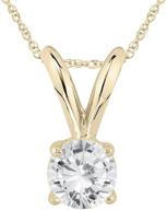 💎 14k yellow gold 1/7 carat round diamond solitaire pendant - certified by ags logo