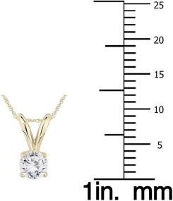 img 3 attached to 💎 14K Yellow Gold 1/7 Carat Round Diamond Solitaire Pendant - Certified by AGS