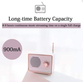 img 2 attached to Ретро Bluetooth-колонка с встроенным микрофоном, USB, 8-9 часов воспроизведения - беспроводная акустическая система Dosmix для кухни, спальни, рабочего стола, полки, вечеринки, путешествий - совместима с Android и iOS - белого цвета с корпусом.