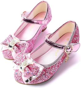 img 3 attached to 👑 Girls Princess Dress Shoes - JerrisApparel Mary Jane Wedding Flat Shoes