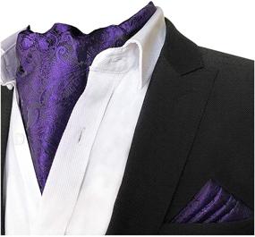 img 4 attached to CANGRON Purple Paisley Cravat Pocket
