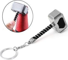 img 1 attached to 🔑 Marvel Avengers Keychain Bottle Openers Set: Sio & Tan Mjolnir, Iron Man Nano Gauntlet, Captain America Shield, and Thor Hammer