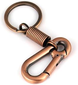 img 4 attached to Maycom Retro Style Simple Strong Carabiner Shape Keychain Key Chain Ring Keyring Keyfob Key Holder (Copper)