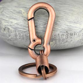 img 1 attached to Maycom Retro Style Simple Strong Carabiner Shape Keychain Key Chain Ring Keyring Keyfob Key Holder (Copper)