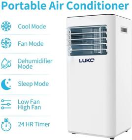 img 3 attached to 🌬️ LUKO 10,000 BTU Portable Air Conditioner with Dehumidifier and Fan - Ideal for Cooling Rooms up to 400 sq ft (White)