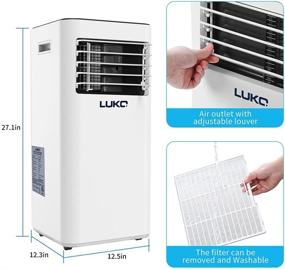 img 2 attached to 🌬️ LUKO 10,000 BTU Portable Air Conditioner with Dehumidifier and Fan - Ideal for Cooling Rooms up to 400 sq ft (White)