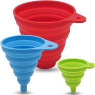 🌽 3 sizes of food grade kitchen funnel set: premium silicone collapsible funnels for liquid and powder transfer, bottles filling and canning logo