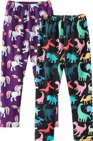 img 4 attached to ModaIoo Girls Stretch Leggings: Soft Printed Yoga Pants for Kids - Ankle Length Multipack