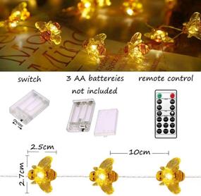 img 3 attached to 40 LED Honeybee Fairy String Lights: Waterproof, Battery Operated with 8 Modes & Remote Control for Wedding, Party, Festival - Indoor/Outdoor Lighting