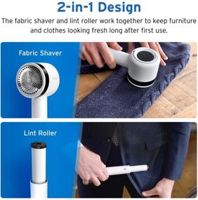 img 3 attached to 🧶 Etekcity Fabric Sweater Shaver Remover: Rechargeable Device with 9 Lint Rollers - Ideal for Pet Hair, Clothes, Furniture, Couch - White