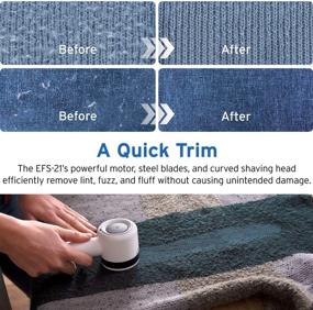 img 2 attached to 🧶 Etekcity Fabric Sweater Shaver Remover: Rechargeable Device with 9 Lint Rollers - Ideal for Pet Hair, Clothes, Furniture, Couch - White