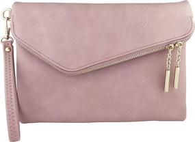img 3 attached to 👛 BRENTANO Fold-Over Envelope Wristlet Clutch Crossbody Bag with Stylish Tassel Accents