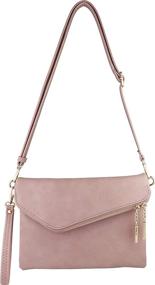 img 4 attached to 👛 BRENTANO Fold-Over Envelope Wristlet Clutch Crossbody Bag with Stylish Tassel Accents