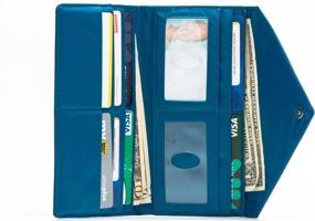 img 2 attached to Slimvelope Leather Tri-Fold Checkbook Wallet for Big Skinny Women - Holds Up to 40 Cards