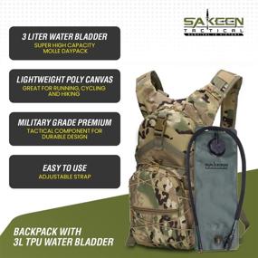 img 3 attached to Sakeen Hydration Backpack with 3L Bladder, Pockets - Ideal for Festivals, Hiking, Raves, and More