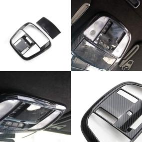 img 1 attached to Crosselec Carbon Fiber Roof Reading Light Lamp Cover Trim Kit for Dodge Charger 2011+ & Chrysler 300 2015-2021