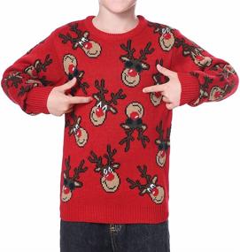 img 2 attached to 🦌 Daisysboutique Children Christmas Reindeer CuteDeers Boys' Sweater Collection: Festive and Fashionable Clothing for Kids