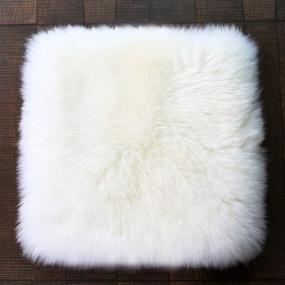 img 2 attached to 🐑 Премиум 18-дюймовая австралийская натуральная овчина автокресло: наивысший комфорт для вашего автомобиля, офисного кресла или самолета (белый)