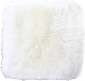 img 4 attached to 🐑 Премиум 18-дюймовая австралийская натуральная овчина автокресло: наивысший комфорт для вашего автомобиля, офисного кресла или самолета (белый)