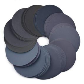 img 4 attached to 🔵 60pcs 5 Inch Hook & Loop Sanding Discs with 320 600 800 1200 1500 2000 Grit, Orbital Sandpaper for Superior Finishing, Plus Tack Cloth and Silicon Carbide Flocking