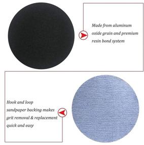 img 2 attached to 🔵 60pcs 5 Inch Hook & Loop Sanding Discs with 320 600 800 1200 1500 2000 Grit, Orbital Sandpaper for Superior Finishing, Plus Tack Cloth and Silicon Carbide Flocking