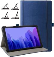 🔵 zonefoker business leather cover for samsung galaxy tab a7 10.4 2020, multi-angle viewing folio stand case with pen holder pocket - blue, compatible with galaxy tab a 10.4 sm-t500/t505/t507 logo