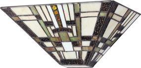 img 2 attached to Tiffany Style Mission Wall Sconce: Chloe Lighting CH33290MS12-WS1, 12-Inch, Multicolored - Enhance Your Space with Beautiful Illumination