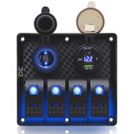 🔧 fxc waterproof marine boat rocker switch panel gang with dual usb slot socket + cigarette lighter led light for car rv vehicles truck (4 new blue 2019)" - enhanced for seo: "fxc waterproof marine boat rocker switch panel gang with dual usb slot socket + cigarette lighter led light for car rv trucks (4 new blue 2019) логотип