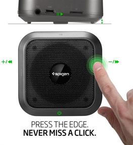 img 2 attached to 🔊 Spigen R12S Bluetooth Speaker: Premium Wireless Speaker with BT 4.1 & Micro SD Card Slot - Gunmetal