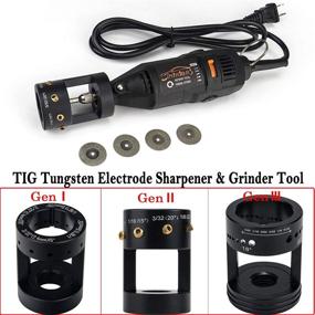 img 2 attached to 🔧 3mirrors ALUMINUM Tungsten Electrode Sharpener Grinder - Efficient TIG Welding Rotary Tool with Versatile Features: Flat Grinding Block, Cut-Off Slot, Multi-Angle & Offsets, 4 Screw Holes, Dual Grind Wheels & CNC Mandrels