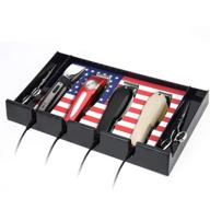 barber clipper tray organizer - salon clippers holder tray anti-slip | professional hair trimmer organizer tray | barber tool storage tray logo