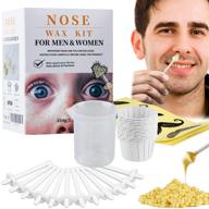 👃 nose wax kit for men women: easy and mess-free hair removal, includes hard wax beads, applicators, cups, moustache protectors & measuring cup logo