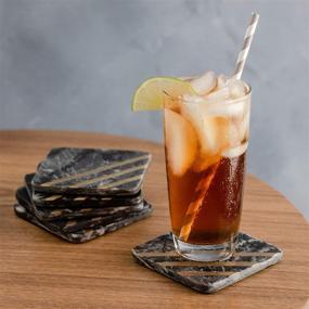 img 2 attached to 🍷 Cork Mill Marble Coasters: Stylish Drink Protectants for Every Occasion