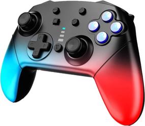 img 4 attached to 🎮 SHANGCAI Wireless Switch Controller Compatible with Nintendo Switch/Switch Lite – Gradient Red & Blue, Pro Controllers Gamepad Joystick with Motion Control, Gyro Axis, Turbo, and Dual Vibration