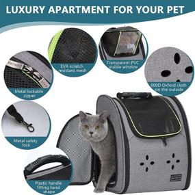 img 2 attached to 🐾 Comfortable Soft-Side Pet Carrier Backpack by Petsfit - Ideal for Traveling, Hiking, Camping with Small Dogs, Cats, and Rabbits - Great Ventilation