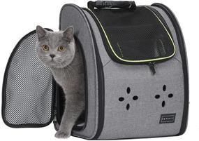 img 4 attached to 🐾 Comfortable Soft-Side Pet Carrier Backpack by Petsfit - Ideal for Traveling, Hiking, Camping with Small Dogs, Cats, and Rabbits - Great Ventilation