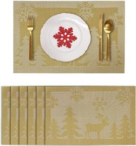 img 4 attached to 🦌 Rimobul Gold Reindeer Christmas Placemats