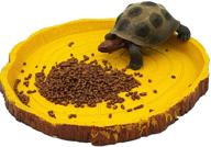minyulua reptile food water bowl: resin rock dish for tortoise, turtle, gecko, snake, lizard, ball python - premium feeder & water tray logo