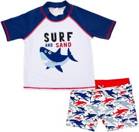 img 4 attached to 👶 Vegaltair Little Toddler Boy's 2-Piece Swimsuit Trunk and Rashguard: A Perfect Fit for Ages 2-6 Years