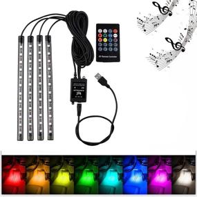 img 4 attached to Exciting 8 Color Changing Car Underdash Light: Waterproof Interior Floor Lamp with Remote Control, Music Sensitivity, and Flashing Lights