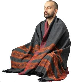 img 2 attached to Meditation Om Shanti Crafts Oversize Men's Accessories and Scarves