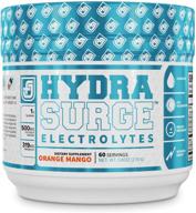 🍊 hydrasurge electrolyte powder - enhanced hydration supplement with key minerals, himalayan sea salt, coconut water, & more - keto friendly, sugar free & naturally sweetened - 60 servings, orange mango flavor logo