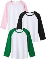 👕 arshiner детская футболка с длинным рукавом в стиле raglan, набор из 3 штук - бейсболка для мальчиков и девочек логотип