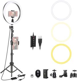 img 4 attached to Neewer Dimmable 10-inch LED Ring Light: Perfect for Live Streaming, Tiktok, YouTube, Makeup, Video Shooting with Tripod and Cellphone Holder