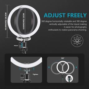 img 2 attached to Neewer Dimmable 10-inch LED Ring Light: Perfect for Live Streaming, Tiktok, YouTube, Makeup, Video Shooting with Tripod and Cellphone Holder