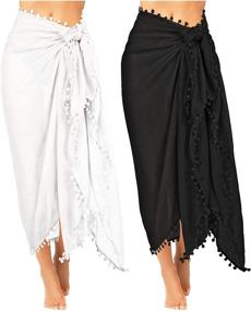 img 4 attached to 👙 Women's Sarong Swimsuit with Tassel Detail - Clothing and Swimwear for Women